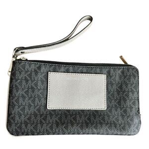Michael Kors Signature Print Gray Double Zip Wallet / NWOT